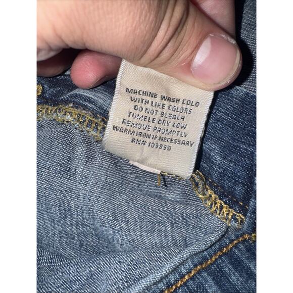 Express 7 For All Mankind Style Flared Jeans Blue Women’s 30x29 Low Rise Y2K - Picture 5 of 8